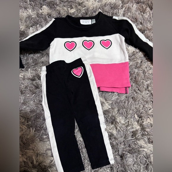 The Children's Place Other - Children’s Place matching set Heart Design - Black, White, Pink 18-24 months